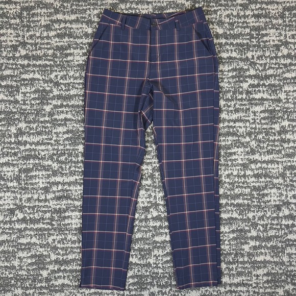 Walter Hagen Pants - Walter Hagen Golf Pants Womens 2 Navy Blue Plaid Stretch Trousers 965